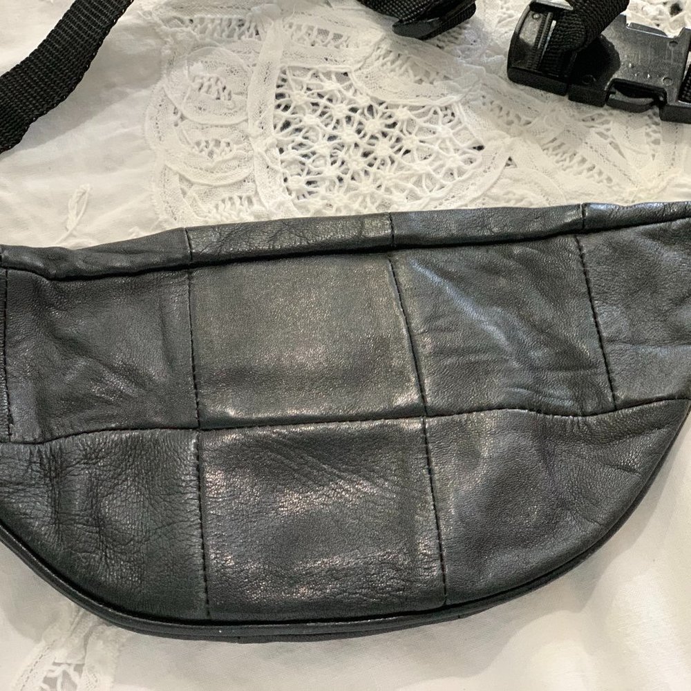 Boss Black Leather Patchwork Fanny Bag/Pack